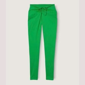 NWT Victoria's Secret Pink High Rise Full Length Ruched Leggings Green sz Small